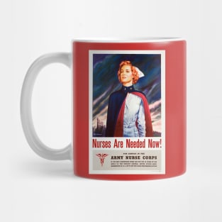 Vintage Digitally Restored US Army Corps Nurses Recruitment Poster Mug